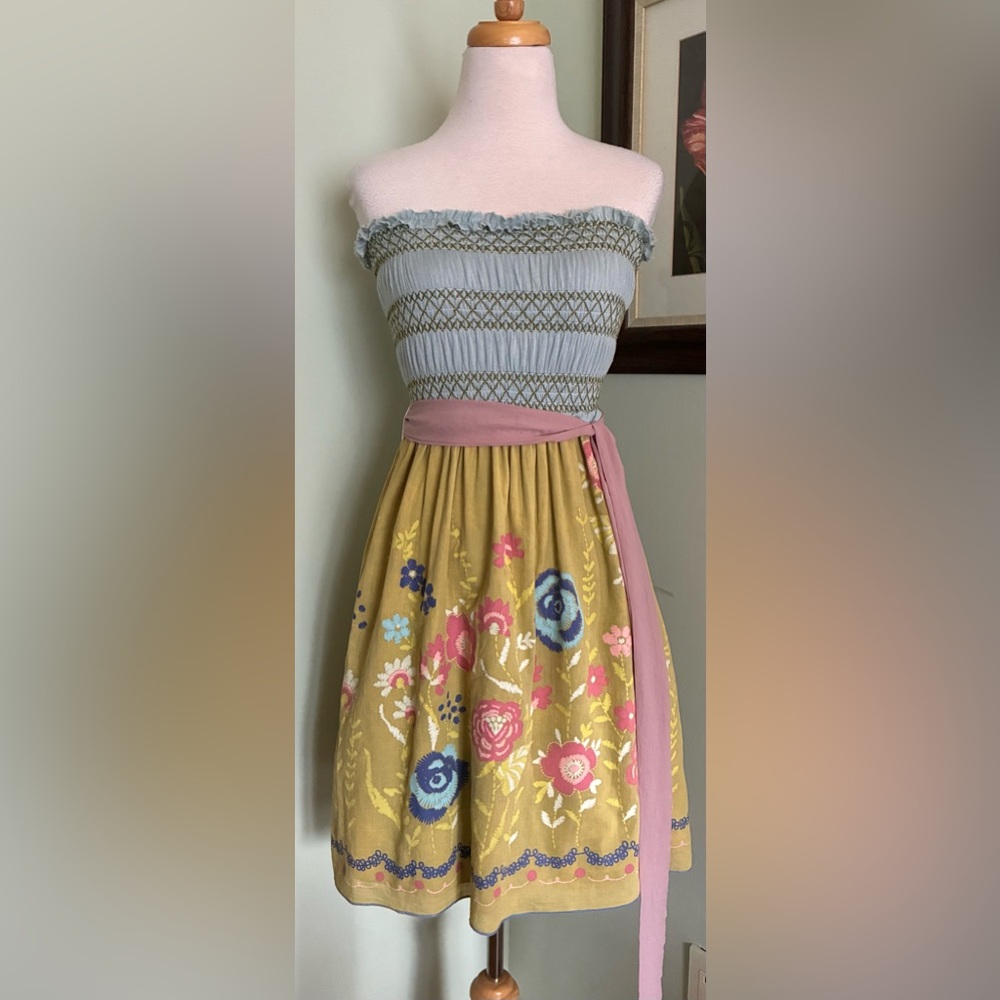 Scrapbook Strapless Dress Sundress size S M